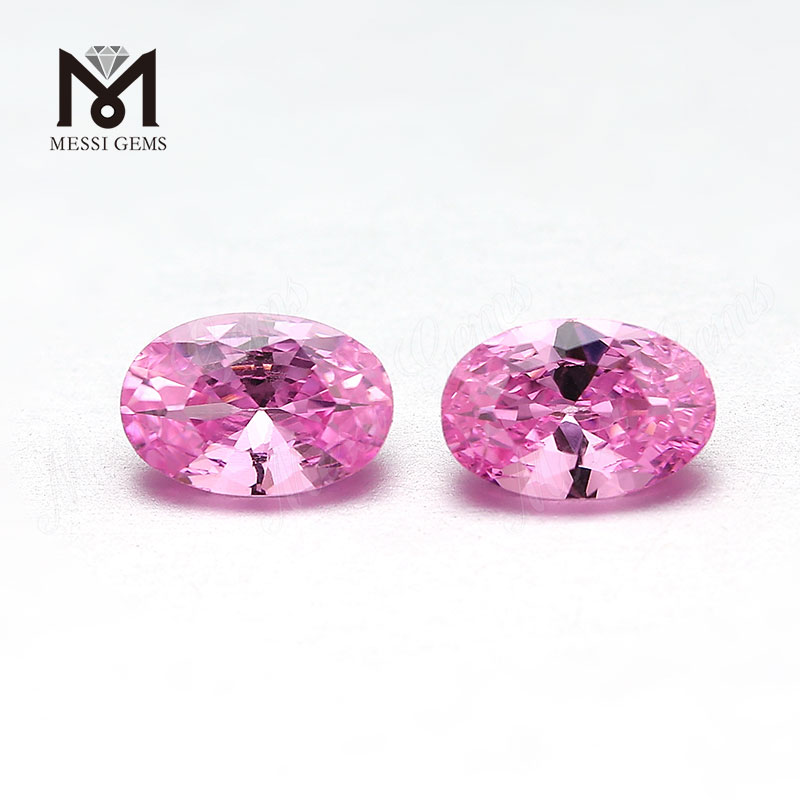 Prezzo di fabbrica Top Machine Cut 4x6mm Ovale Cut Pink Loose Cubic Zirconia Stone