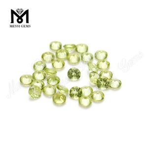 Pietre di peridoto naturali sciolte da 3,25 mm tagliate a macchina rotonde in Cina