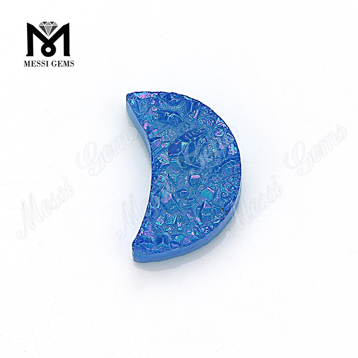 pietre preziose naturali agata blu drusy agata per gioielli all'ingrosso