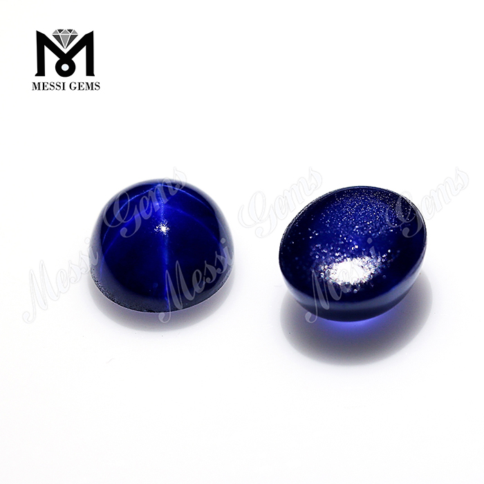 Zaffiro a stella blu con zaffiro di forma ovale da 7 x 9 mm per anello