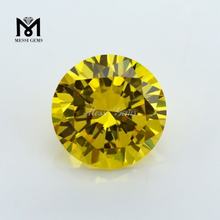 Top giallo dorato brillante rotondo diamante taglio gemma sintetica Cubic Zirconia