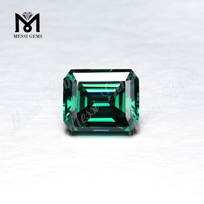 Diamante verde moissanite Prezzo di fabbrica Pietre preziose sciolte Taglio smeraldo ottagono