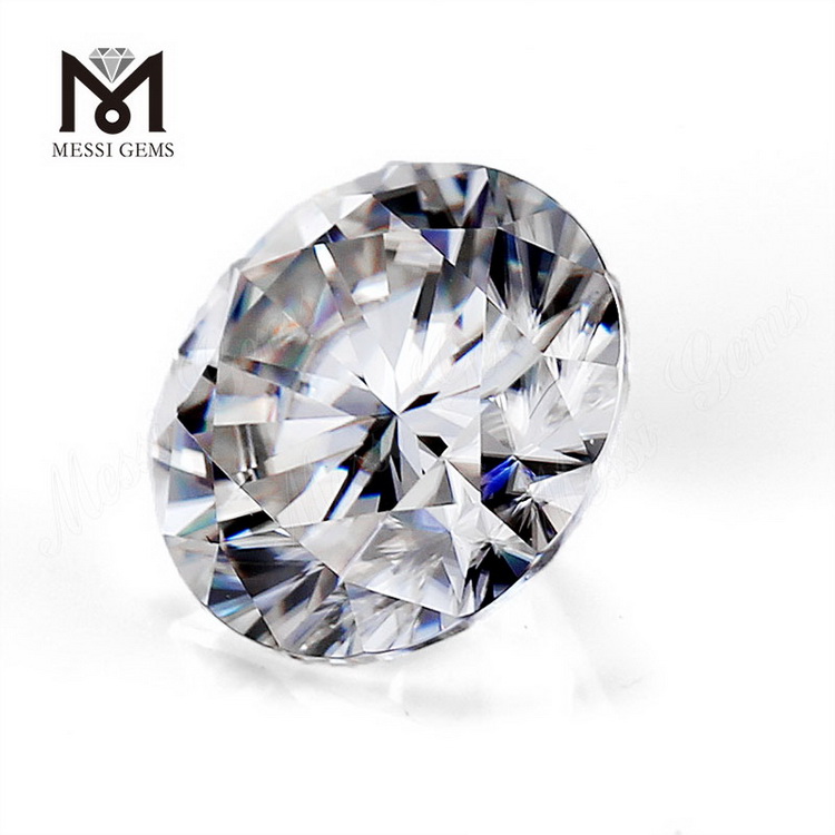 Solitario di diamante moissanite bianco sintetico rotondo DEF da 4 carati da 10 mm