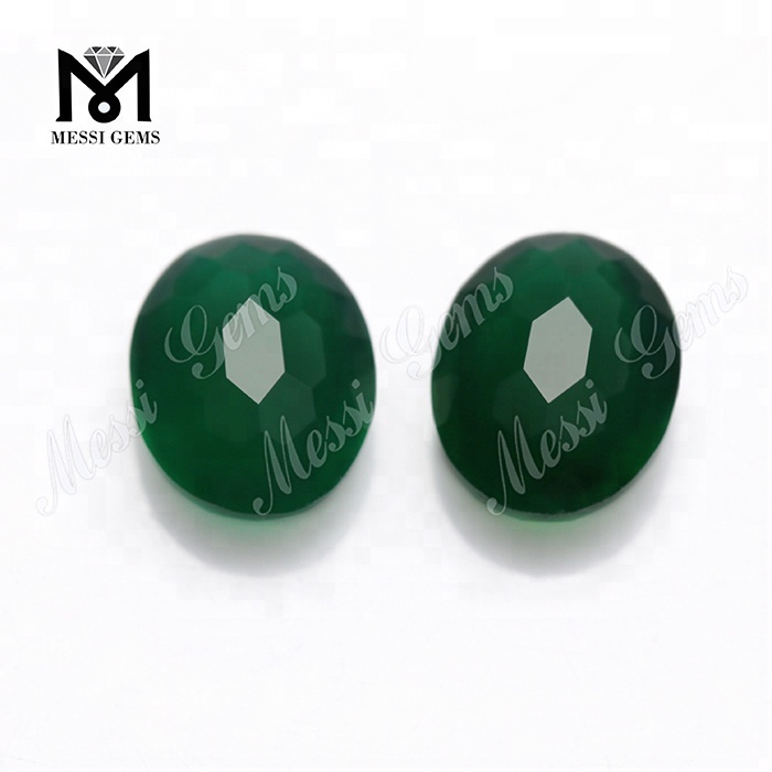 Agata verde naturale all'ingrosso ovale 8x10MM