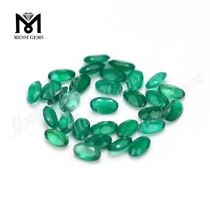 Prezzo all'ingrosso della pietra naturale ovale dell'agata verde 3*5mm