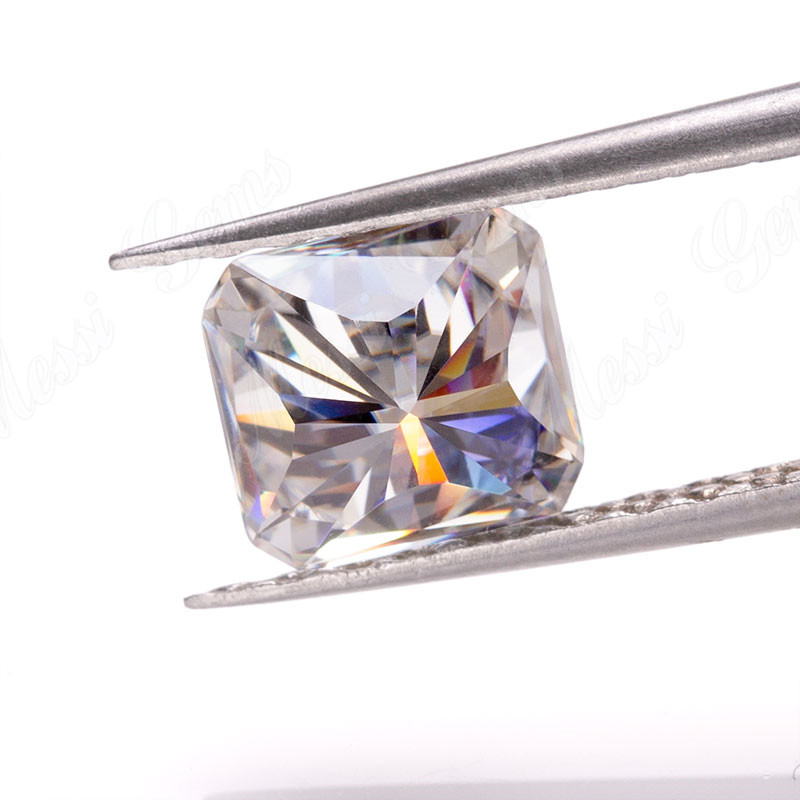 Pietre diamantate sintetiche a taglio radiante colore D 10x10mm bianco vvs moissanite sciolte