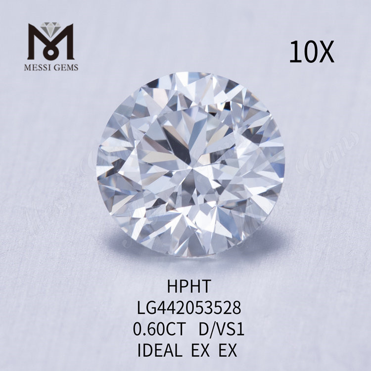 0,60 carati D VS1 Rotondi BRILLIANT IDEL Diamanti da laboratorio con taglio