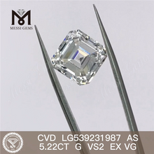 Diamante da laboratorio sciolto economico da 5,22 ct AS CUT G VS2 prezzo di fabbrica dei diamanti coltivati ​​in laboratorio di altissima qualità