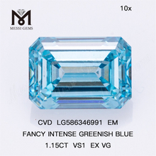 1.15CT VS1 EX VG EM FANCY INTENSO BLU VERDAstro CVD Diamanti in vendita LG586346991 