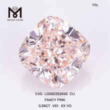 3.26CT VS1 CU FANCY PINK EX VG Diamante CVD rosa LG582352645 