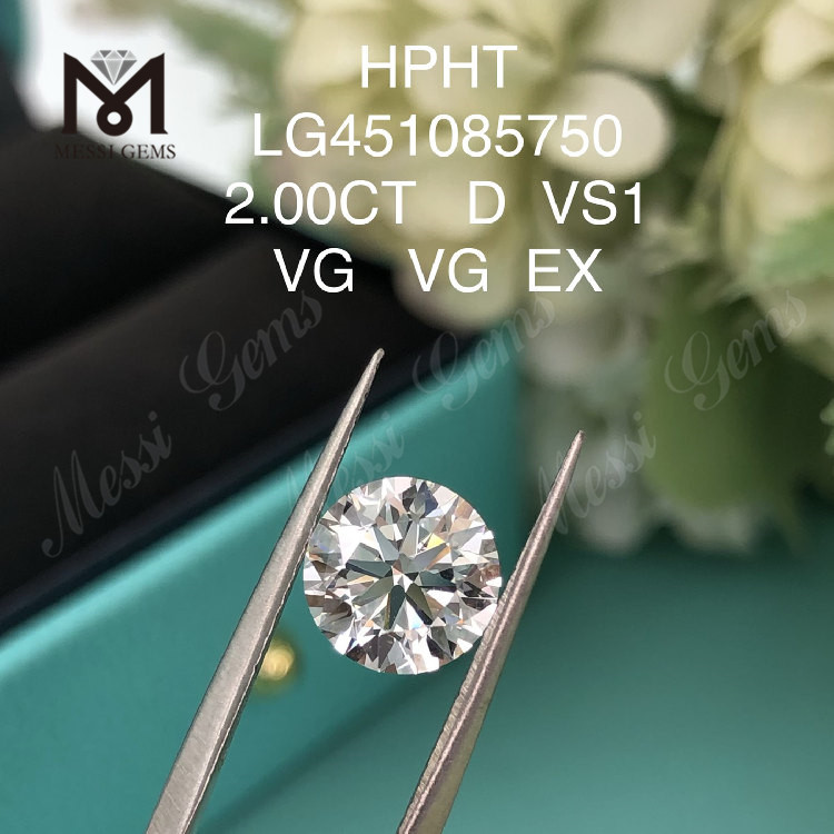 2.00 carati Diamanti da laboratorio HTHP rotondi D VS1 VG Cut Grade