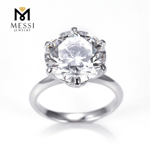 Anello solitario con diamante solitario coltivato in laboratorio, da 8 ct, 13 mm, con diamanti sintetici di grandi dimensioni 