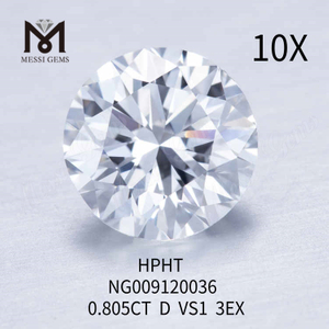 0,805 carati D VS1 rotondo sciolto in laboratorio creato diamante 3EX