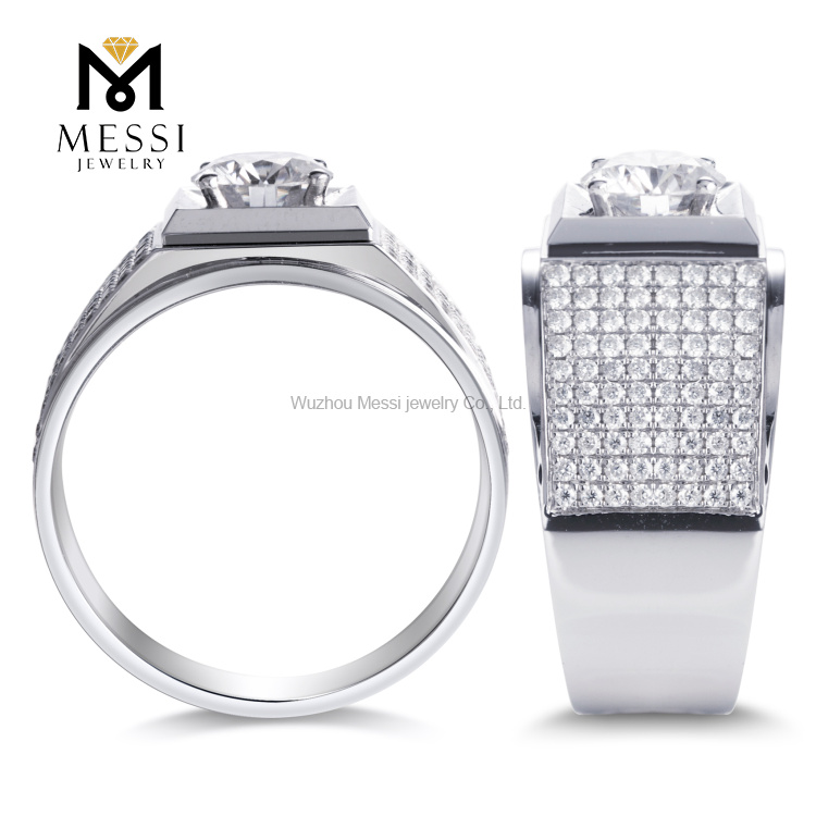 18k uomini moissanite anelli 0.227ct/54pcs anello moissanite sciolto per gli uomini