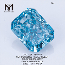 VS1 VG EX RETTANGOLARE FANTASIA INTENSO BLU DA 5,22CT CVD diamante blu da 5 ct LG574344517