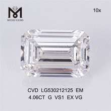 4.06ct G cvd diamond VS1 EMERALD CUT diamante coltivato in laboratorio in vendita