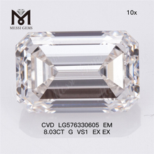 8.03CT EM G VS1 EX EX diamanti sintetici da laboratorio CVD LG576330605 