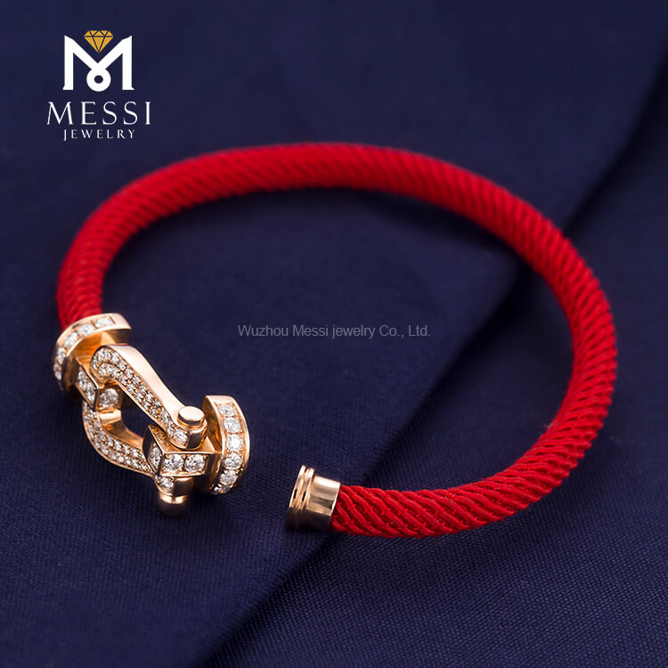 Bracciale Moissanite in oro rosa Bracciale da donna con catena regalo unisex Oem alla moda