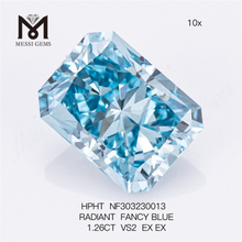1.26CT VS2 RADIANT FANCY BLUE diamante coltivato in laboratorio all'ingrosso HPHT NF303230013 