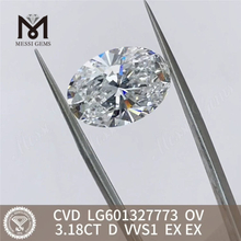 Diamante da laboratorio ovale CVD 3.18CT D VVS1 LG601327773丨Messigems