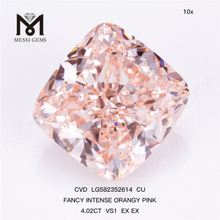 4.02CT VS1 EX EX CU FANCY INTENSE ORANGY Diamanti rosa CVD in vendita LG582352614