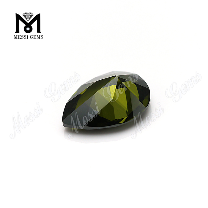 Taglio a pera 8x12mm Zirconia cubica verde oliva di alta qualità in pietre preziose sciolte