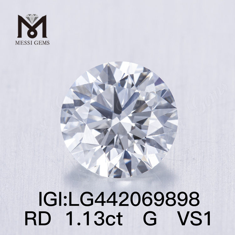 1,13 carati G VS1 IDEAL Diamante rotondo coltivato CVD