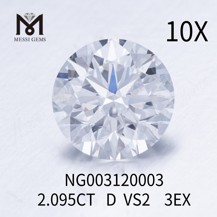 Diamanti da laboratorio tondi 2.095ct D VS2 EX Cut Grade