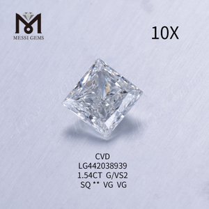 1,54 carati G VS2 Diamante quadrato coltivato in laboratorio VG