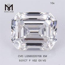 9.01CT F VS2 EX VG il più grande diamante coltivato in laboratorio CVD EM IGI prezzo di fabbrica
