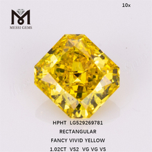 Diamante da laboratorio giallo VS2 da 1,02 carati RETTANGOLARE Diamanti coltivati ​​in laboratorio all'ingrosso LG529269781