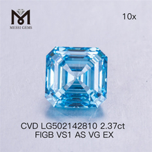 Diamante sintetico blu taglio Asscher VS da 2,37 ct 7,10X7,03X4,89MM