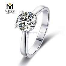 Anello solitario in moissanite da 1 ct per gioielli con fedi nuziali di fidanzamento in anello in argento sterling 925
