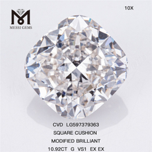 10.92CT G VS1 EX EX SQUARE CUSHION Diamanti da laboratorio CVD LG597379363 丨Messigems