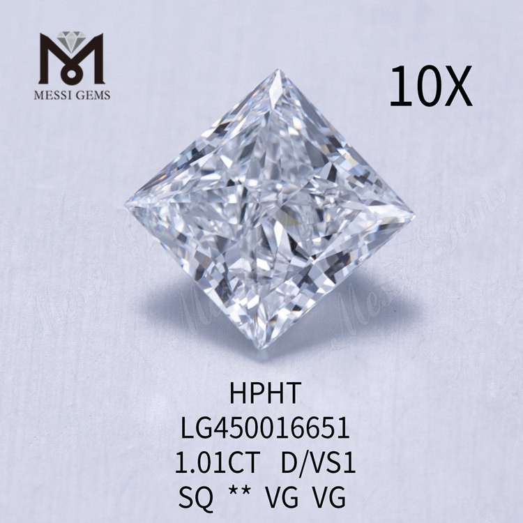 1.01 carati D VS1 HPHT diamanti coltivati ​​in laboratorio PRINCESS CUT
