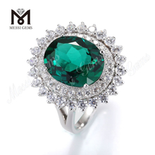 14k 18k anello con smeraldi gioielli anello donna a forma di fiore di sole con smeraldo nel commercio all'ingrosso di gioielli in oro