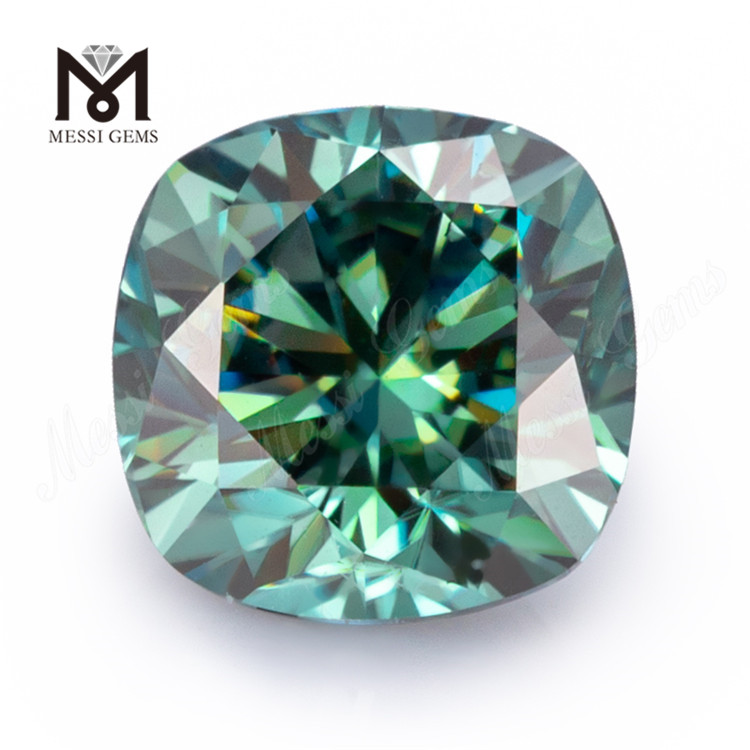 Pietre moissanite cuscino moisanite sfuse 8 * 8mm Teal in vendita