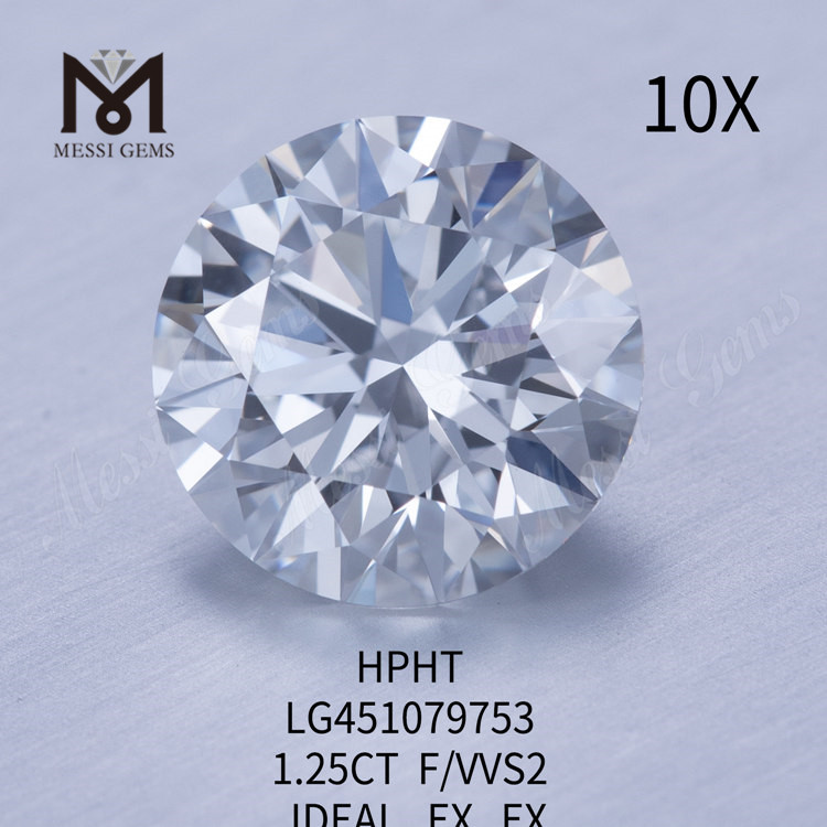 Diamanti da laboratorio HPHT da 1,25ct F VVS2 RD IDEAL