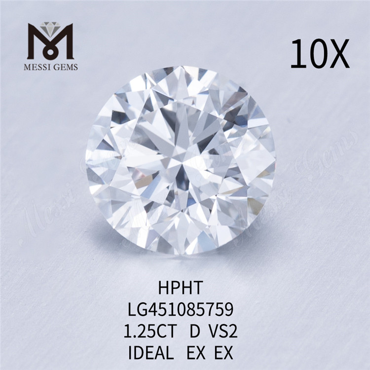 Diamanti da laboratorio HPHT 1.25ct D VS2 RD BRILLIANT