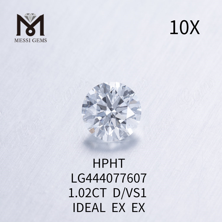 1.02 carati D VS1 Rotondi BRILLIANT IDEAL Diamanti da laboratorio Cut Grade