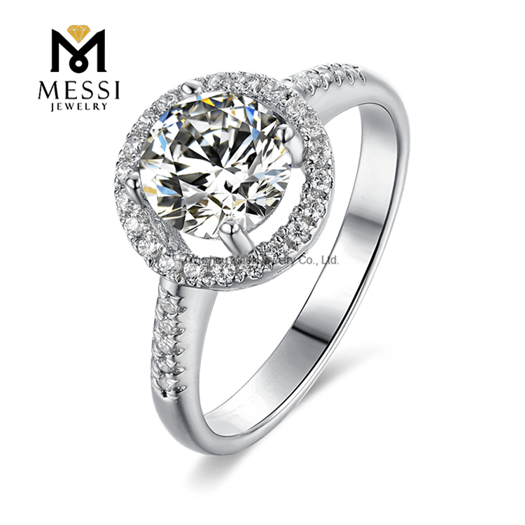 anello da donna con diamante moissanite in argento sterling 925 con placcatura in oro fashion Design