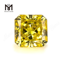 1,04 ct Radiant man made yellow diamonds Fancy Vivid Yellow Color Cut