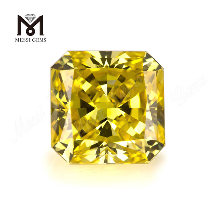 1.04ct Lab Grown Loose Radiant sintetico Hpht diamante Buon taglio di colore giallo vivido fantasia