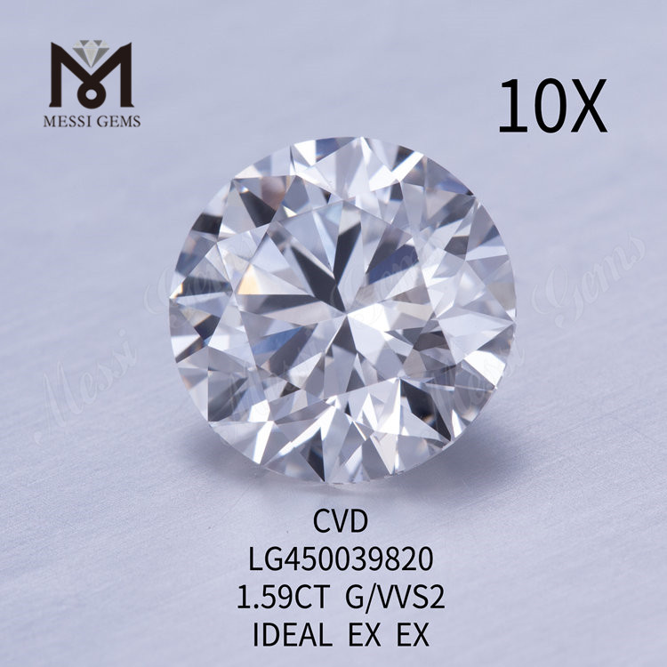 1,59 carati G VVS2 Diamanti da laboratorio rotondi CVD