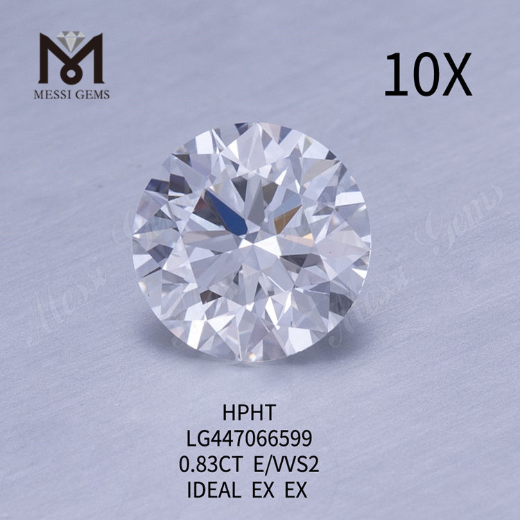 0,83 carati E VVS2 Rotonda BRILLIANT IDEL Diamanti da laboratorio con taglio