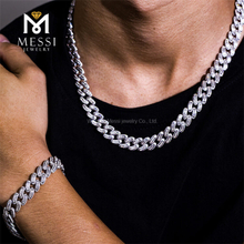 Collana a maglia cubana economica da uomo in argento da 20 pollici a 24 pollici in vendita