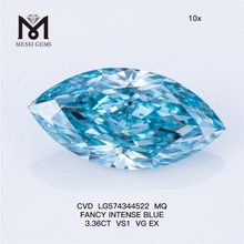 3.36CT VS1 VG EX 3ct MQ FANCY INTENSE BLUE diamanti blu coltivati ​​in laboratorio prezzo CVD LG574344522