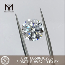 3.06CT F VVS2 ID EX EX Diamanti CVD sciolti da 3 ct Direttamente dalla fabbrica LG586362957丨Messigems 